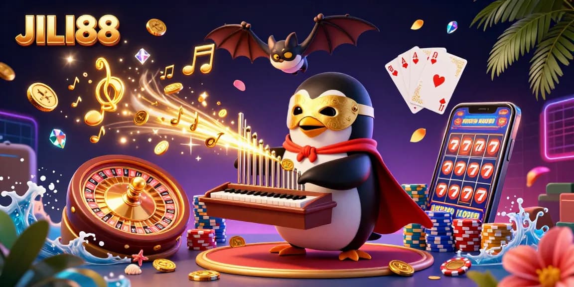 Experience the thrill of JILI88 with an exciting casino scene featuring dynamic characters and sparkling game elements!