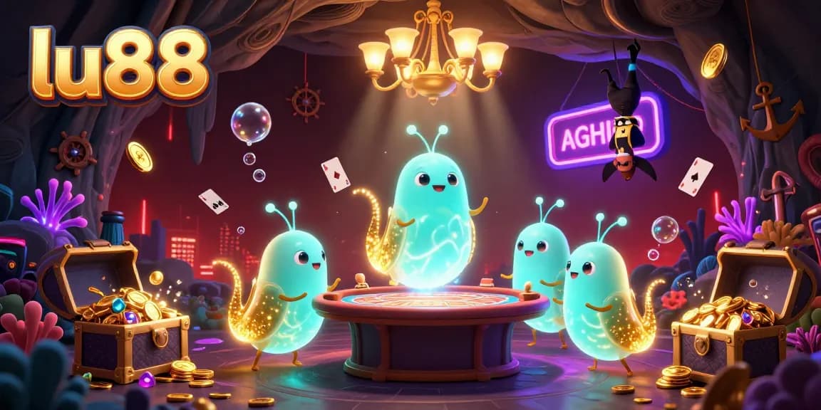 Experience the thrilling glow of lu88 in an engaging casino scene with vibrant glowworms.
