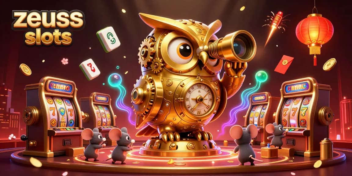Spin the reels with zeus slots as vibrant characters illuminate a lively casino scene filled with excitement.