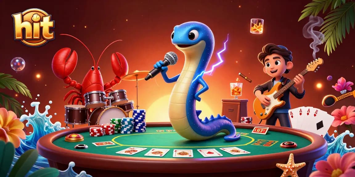 Experience thrilling games at Hit Club with electric eel DJ, lobster drummer, and seahorse guitarist.