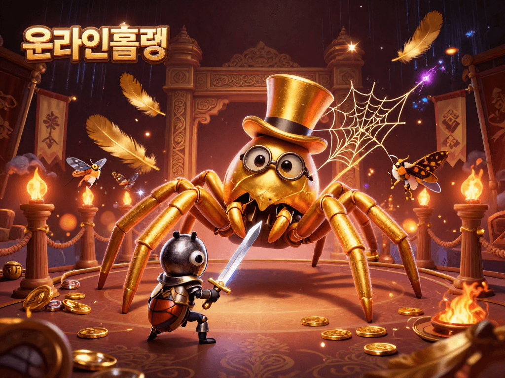 온라인홀덤의 안전한 선택을 위한 설명과 다양한 게임 요소들이 나오는 일러스트입니다.