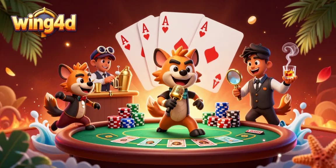 Engage with the wing4d casino scene showcasing hyenas in a vibrant comedy club atmosphere.