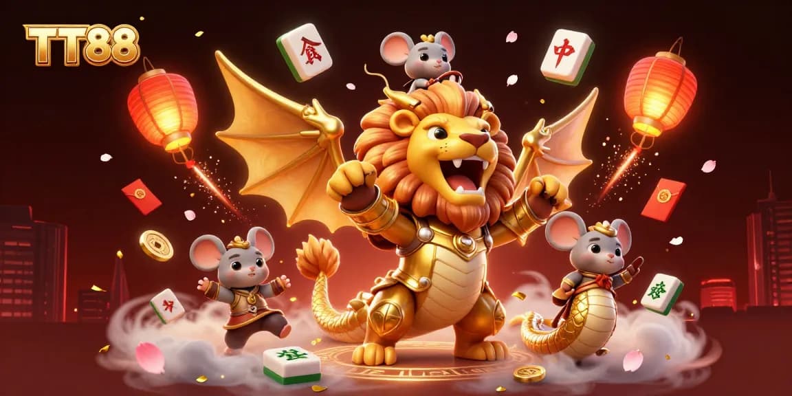 Win big with the TT88 chimera gaming experience, featuring lucky symbols and vibrant elements