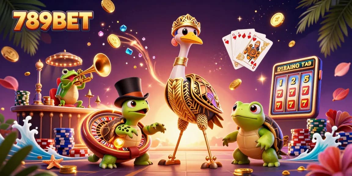 Experience thrilling moments with 789BET at a vibrant casino scene filled with gold coins and jackpot excitement.
