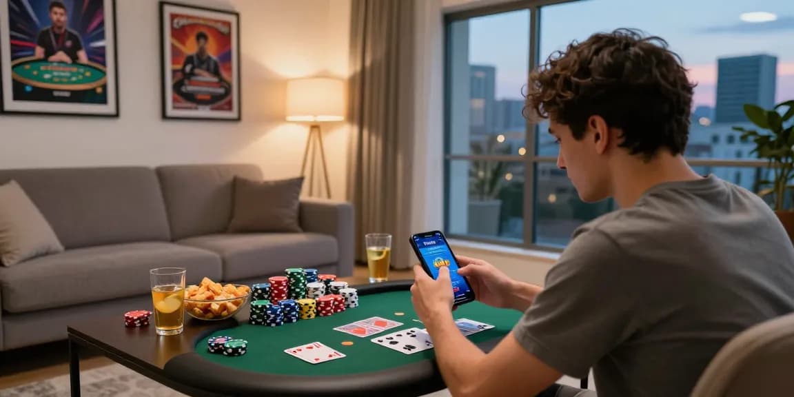 Exciting online poker gaming experience with apk download opportunity highlighted on a smartphone.