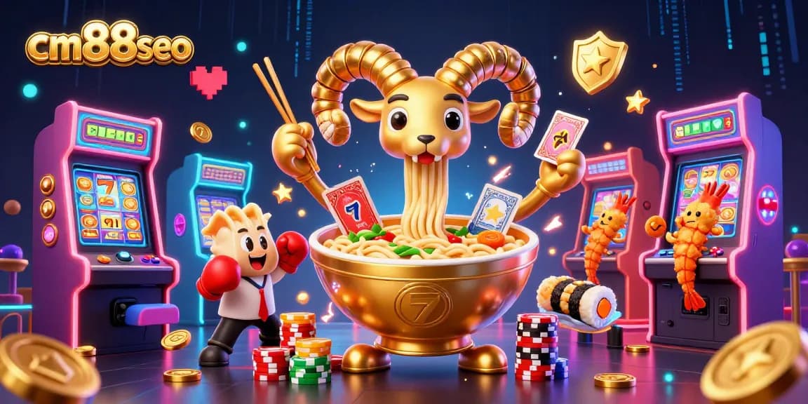 Experience excitement with cm88seo at this vibrant online casino scene featuring slot games.