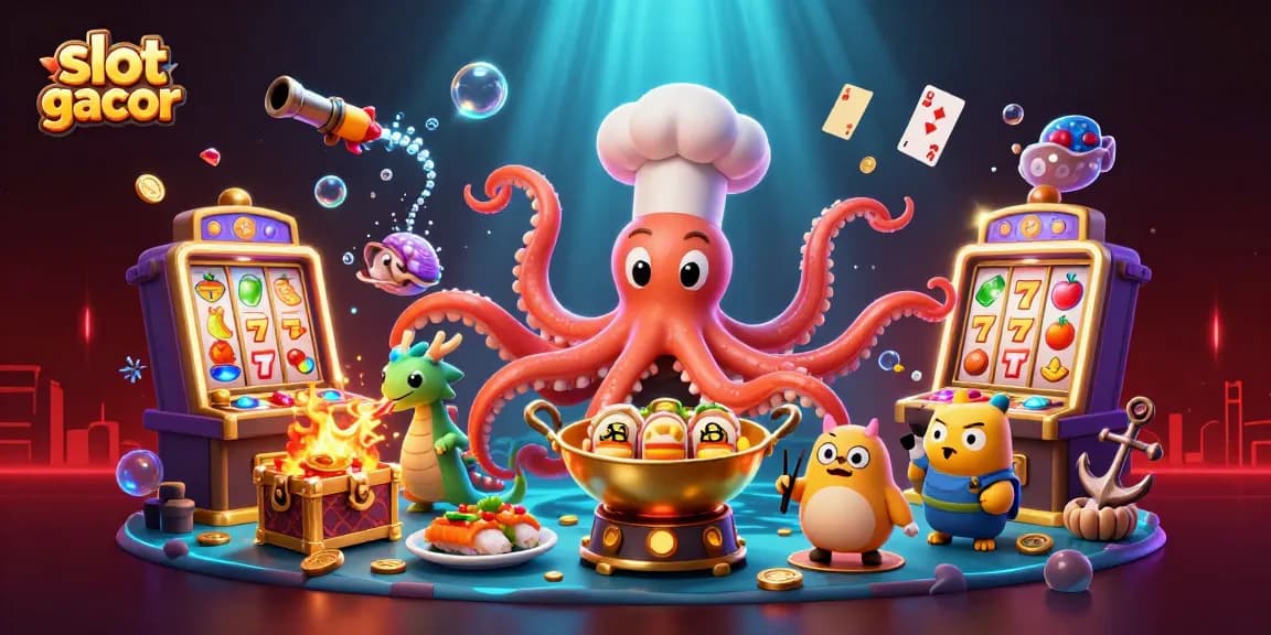 Slot gacor yang menarik dengan karakter lucu bermain di lautan emas dan permata.