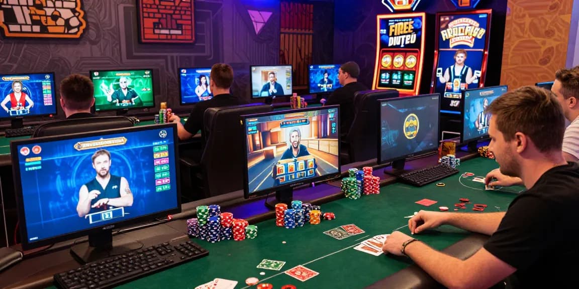 Engaged players experiencing game bài đổi thưởng in a vibrant online casino setting with colorful graphics and interactive gameplay.