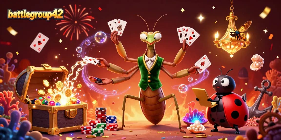 Experience thrilling gaming at battlegroup42 with engaging casino characters and magical elements.