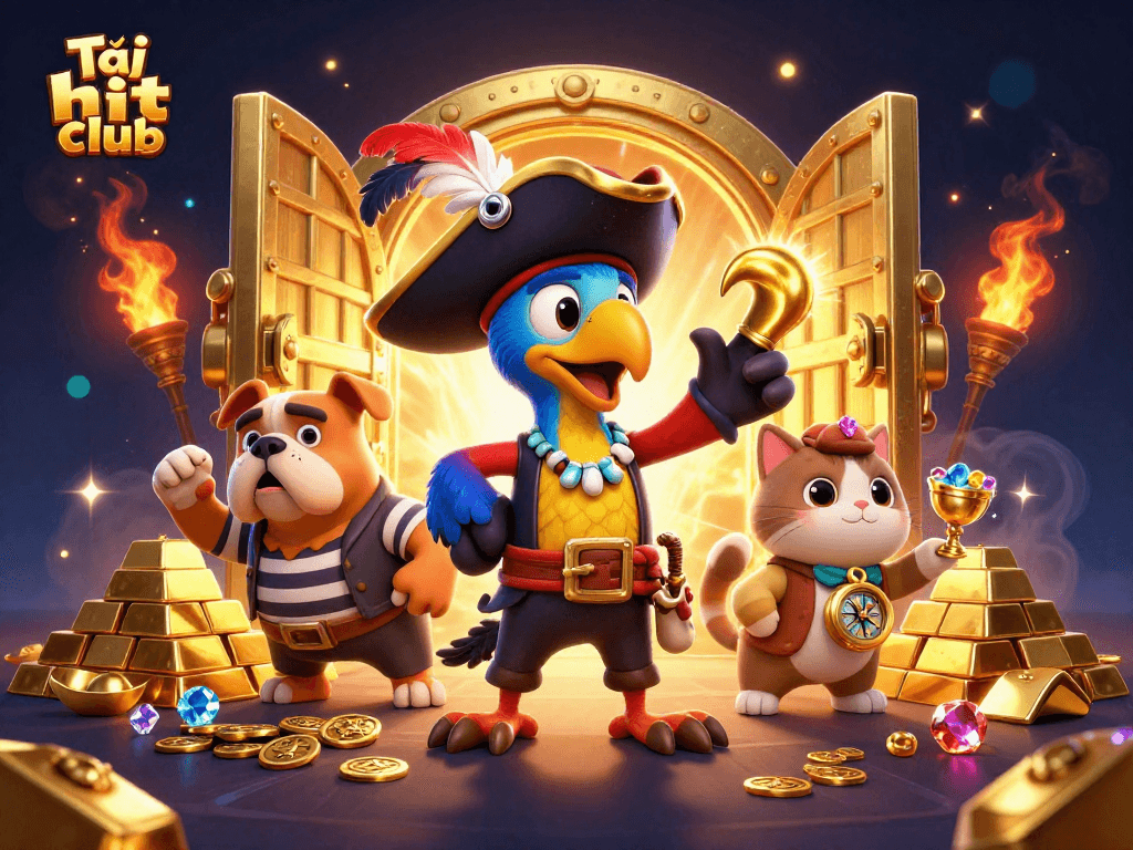 Tải hit club and enjoy exciting online gaming with vibrant casino treasures and characters.