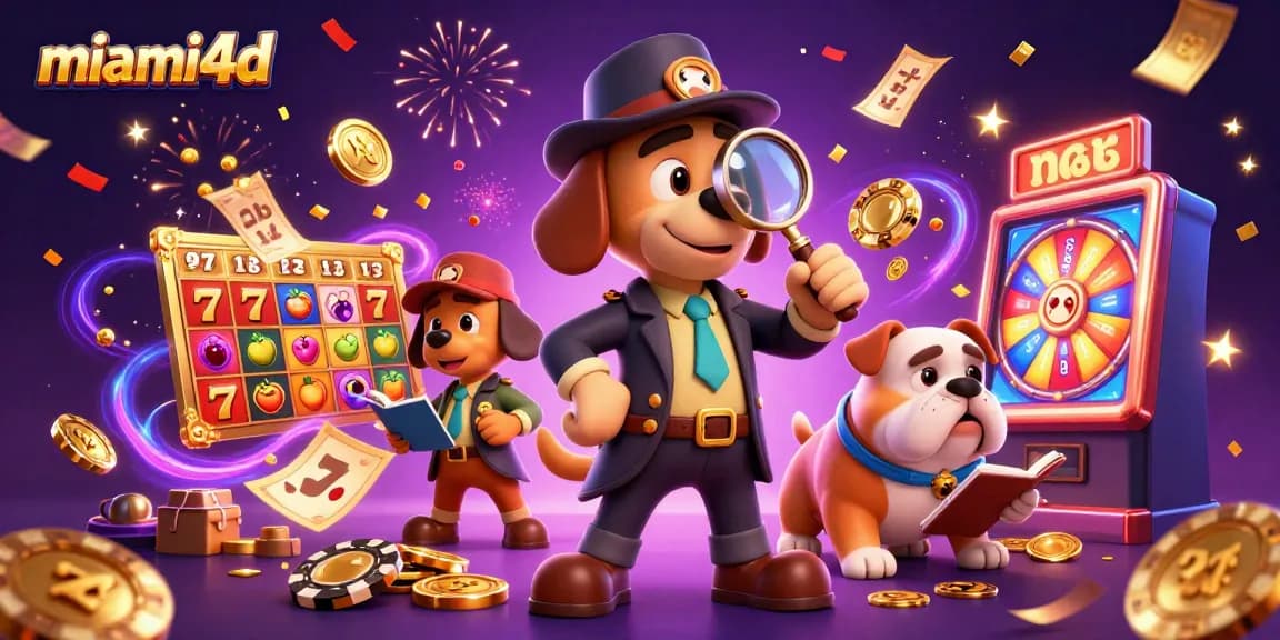 Win big with miami4d as a detective and bulldog uncover jackpot clues amidst golden casino treasures.