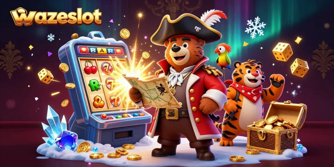 Win jackpots on WAZESLOT with immersive 3D slots scene and vibrant casino elements.