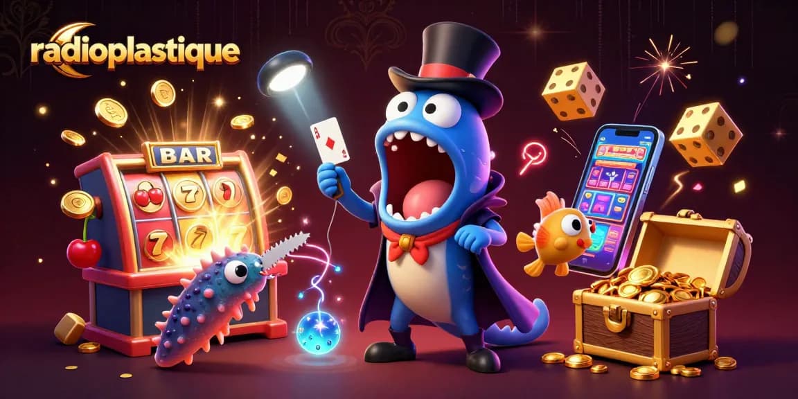 Experience thrilling jackpots with radioplastique's magical casino scene featuring colorful slot elements.