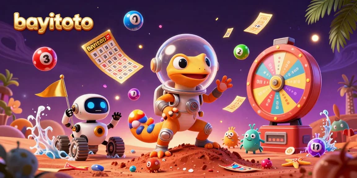 bayitoto captures the excitement of alien-themed lottery games with colorful bouncing balls and vibrant scenes.