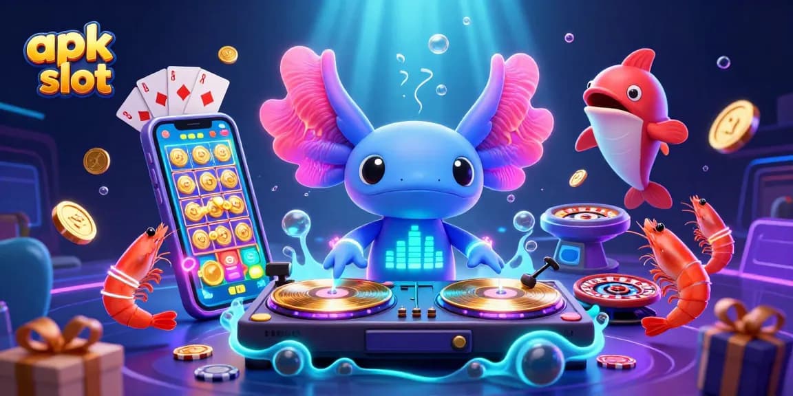 Mainkan apk slot secara mengasyikkan dengan ilustrasi neon yang penuh warna.