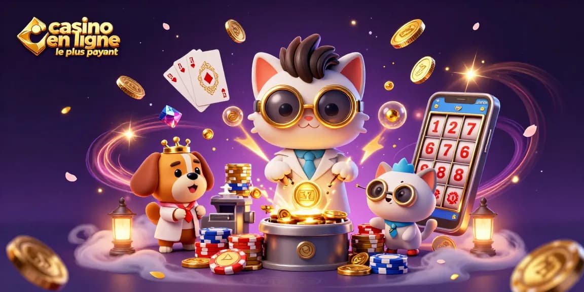 Scène pleine d'action montrant le casino en ligne le plus payant avec un chat scientifique fou et des pièces d'or volant partout.
