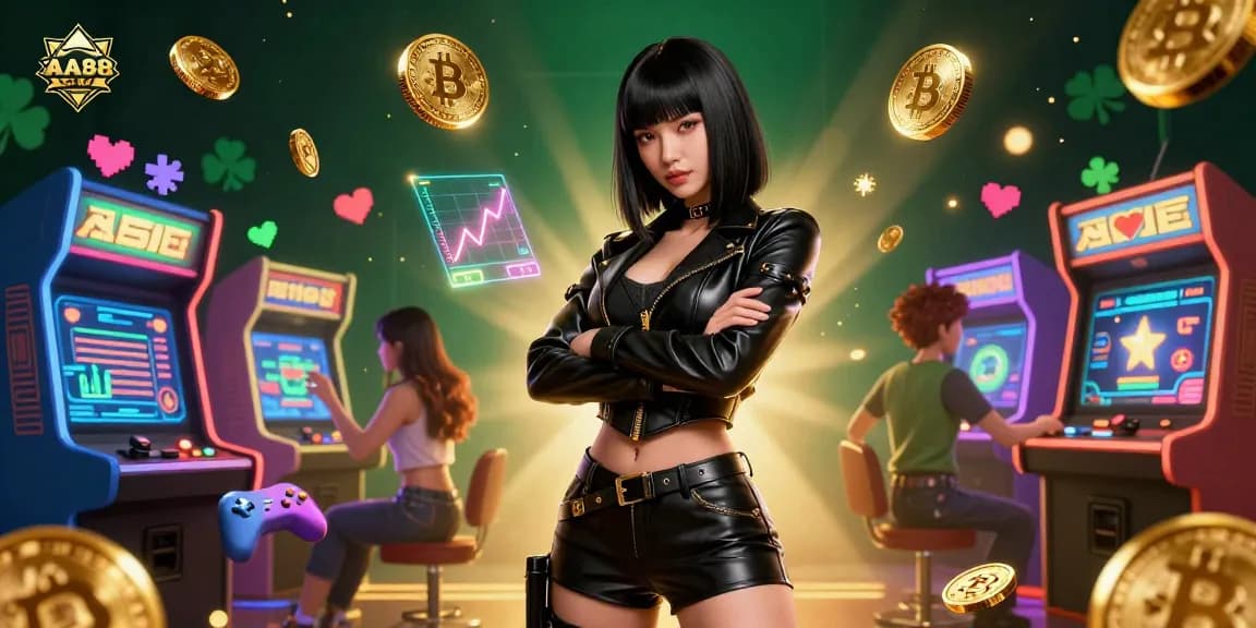 Experience thrilling gaming at AA88 COM in a vibrant, high-energy casino scene.