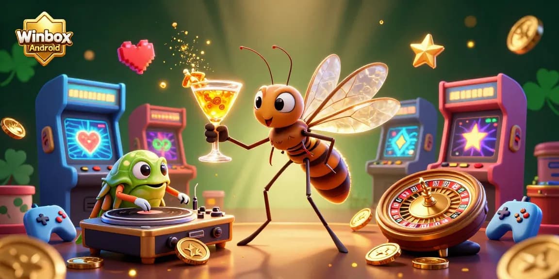 Engage with Winbox Android in this vibrant casino scene featuring fun gaming elements, perfect for enhancing your experience.