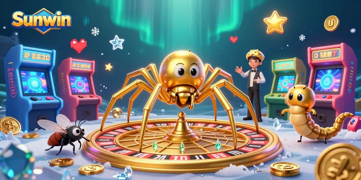 Experience thrilling betting with Sunwin in a vibrant casino scene featuring animated characters and games