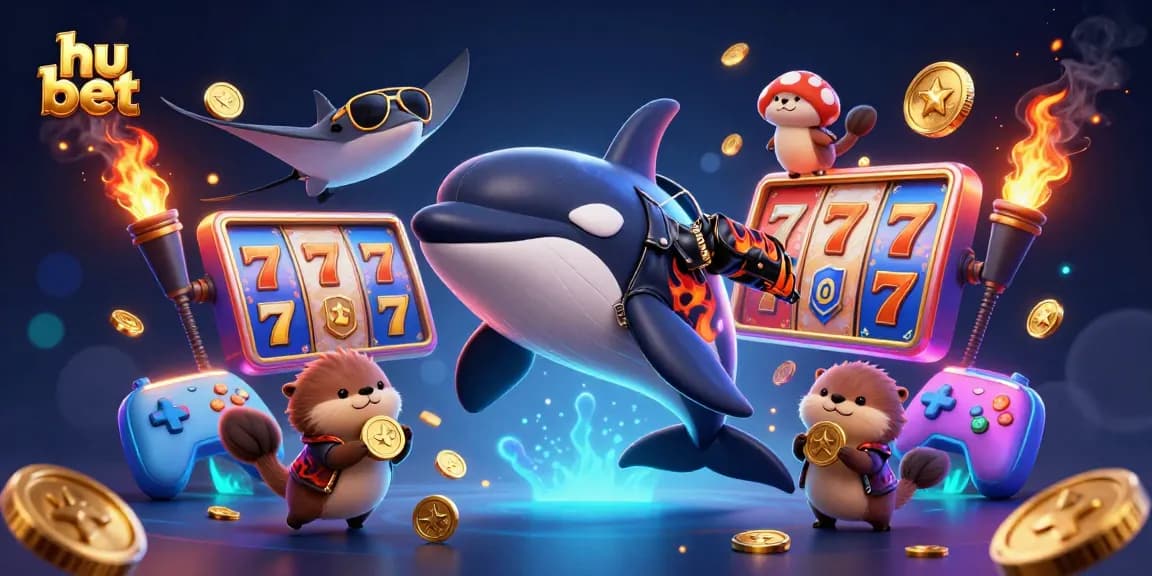 Engage with hu bet while enjoying an exciting 3D casino scene featuring fun characters and vibrant gaming elements.