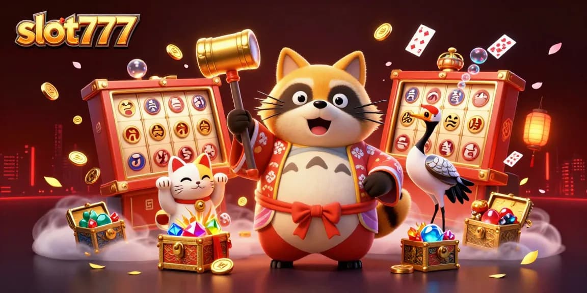 Engage with exciting slot777 reels and rich casino treasure in this vibrant illustration.