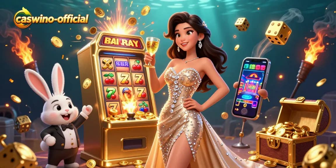 Experience the excitement at caswino-official with a stunning slot machine explosion of coins.