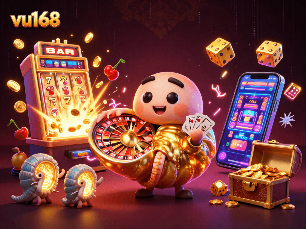 Engage with spectacular gameplay at vu168 with festive casino elements like jackpots and shimmering treasures.
