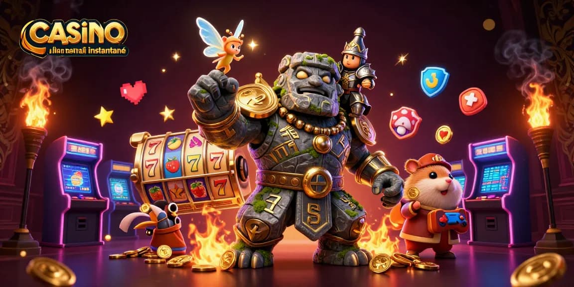 Engagez-vous avec la magie du casino en ligne retrait instantané dans un monde 3D vibrant et interactif rempli de personnages charmants et d'éléments de jeu.