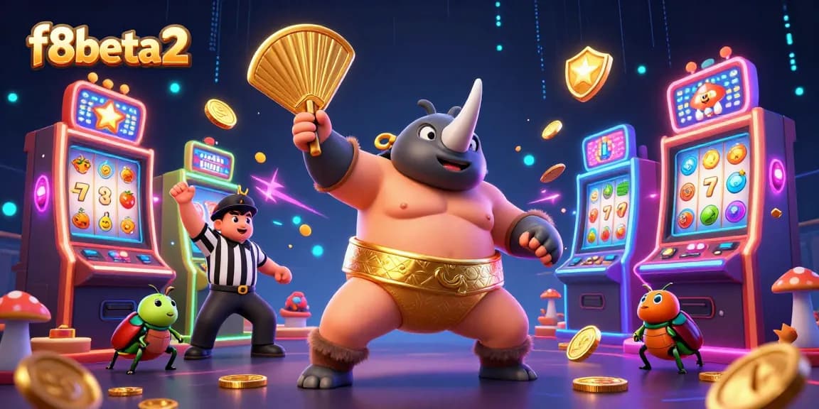 Celebrate casino wins at f8beta2 with colorful slot machines and energetic characters!