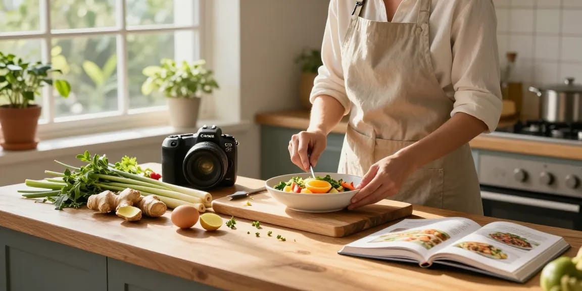 เว็บสล็อต inspiring healthy meal preparation with fresh ingredients in a cozy kitchen.