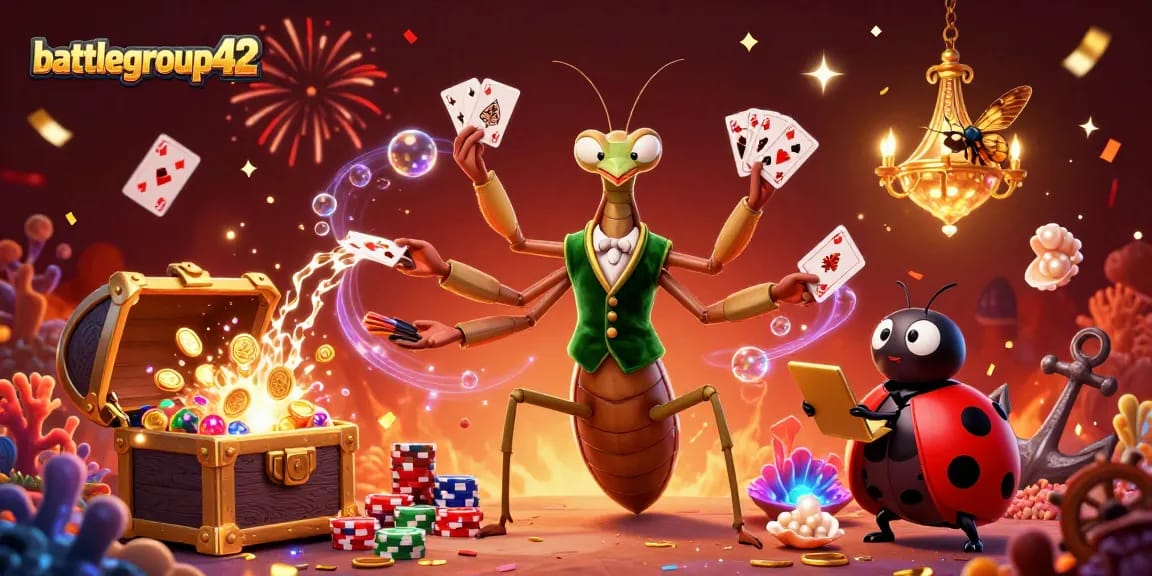 Experience thrilling gaming at battlegroup42 with engaging casino characters and magical elements.