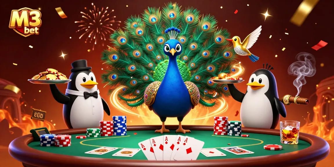 Experience M3 bet excitement with a vibrant 3D casino illustration showcasing poker dynamics.