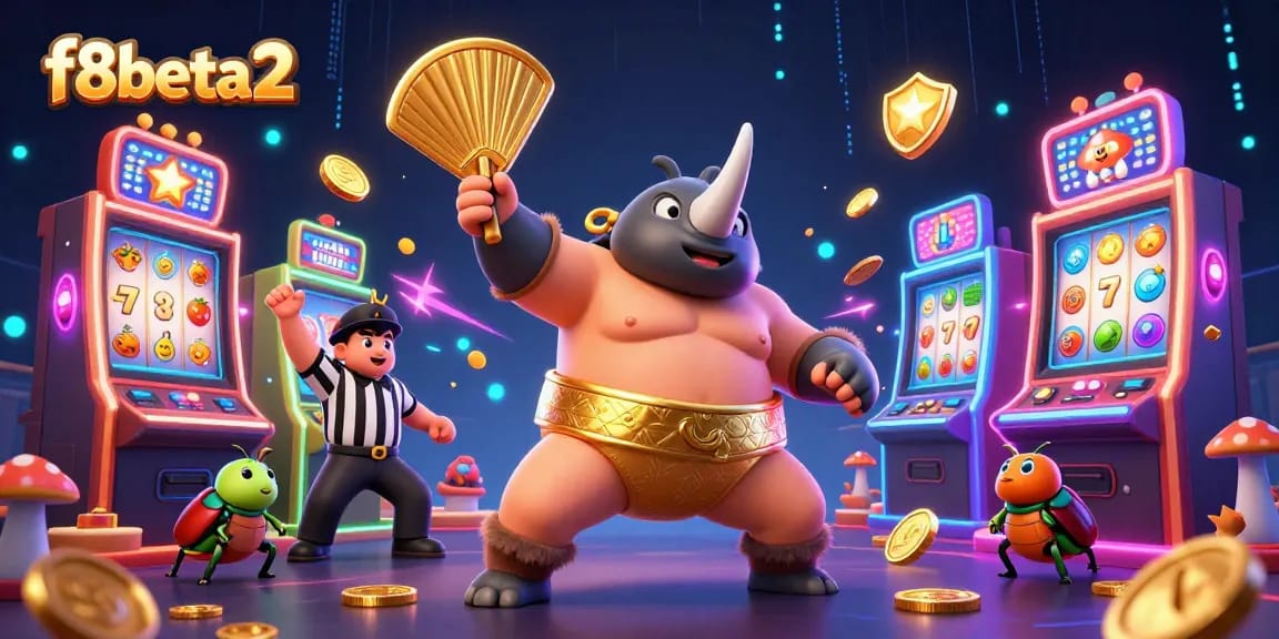 Celebrate casino wins at f8beta2 with colorful slot machines and energetic characters!