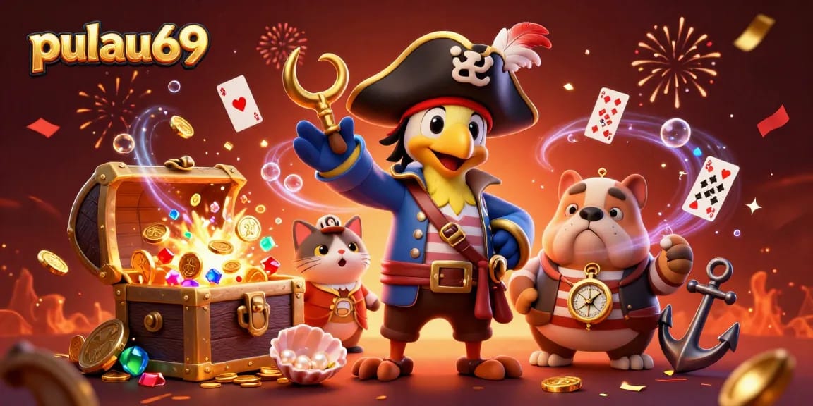 Engage in thrilling gameplay at pulau69 with vibrant casino elements and captivating character scene.