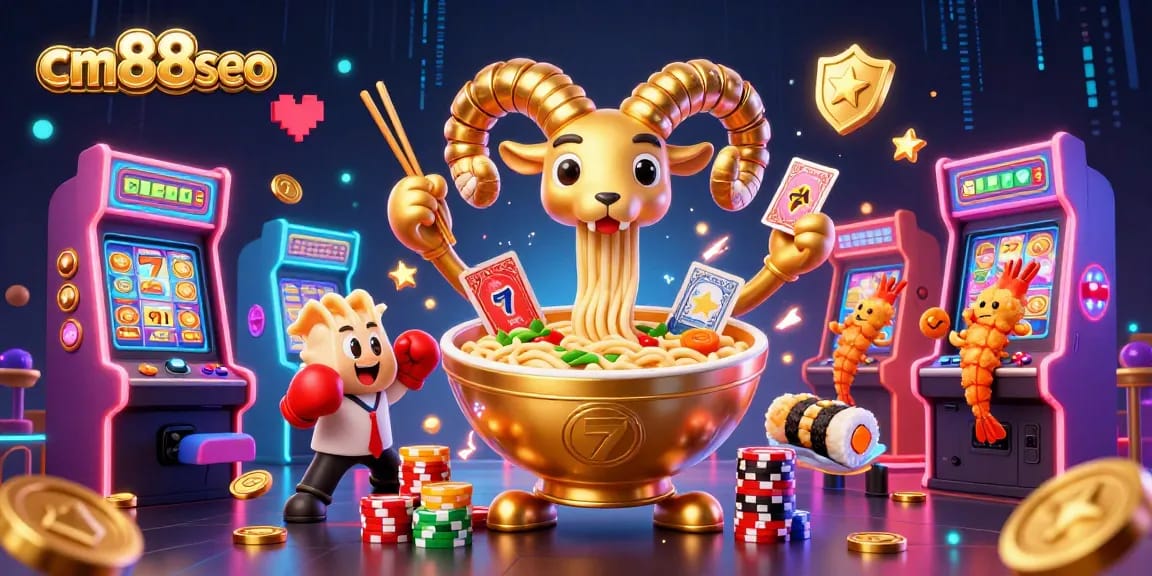 Experience excitement with cm88seo at this vibrant online casino scene featuring slot games.