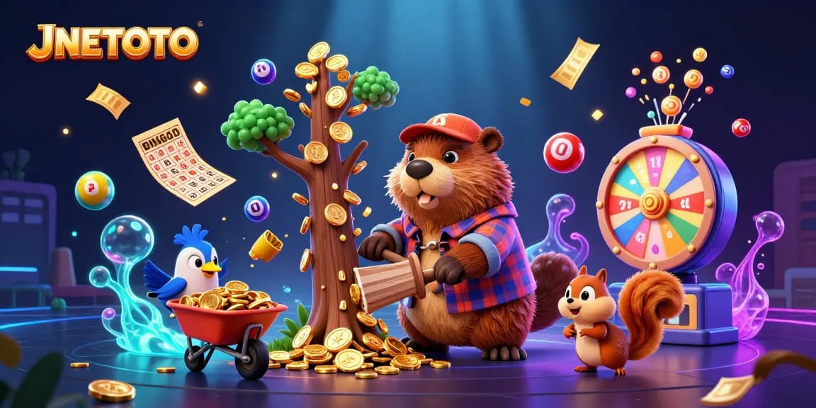 JNETOTO memberikan keseruan melalui ilustrasi ceria dengan banyak elemen perjudian seperti acara lotere dan mesin hadiah.