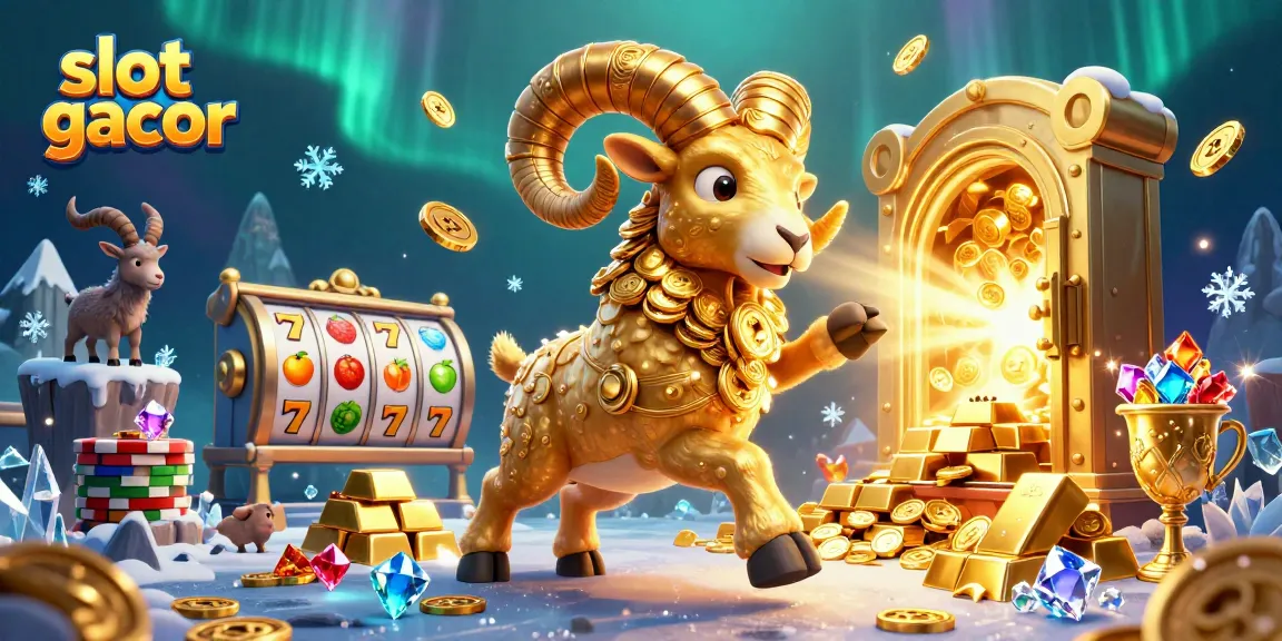 Experience thrilling slot gacor action with a golden ram heralding massive wins and treasures