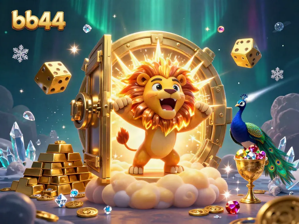 Engage in thrilling gameplay interactions featuring bb44 with a dynamic casino scene of characters and elements.