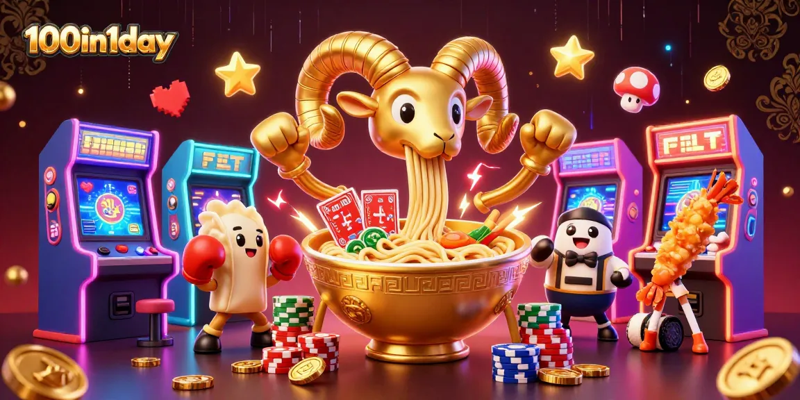 Experience the excitement of 100in1day with vibrant characters and casino elements, bringing the fun to life!