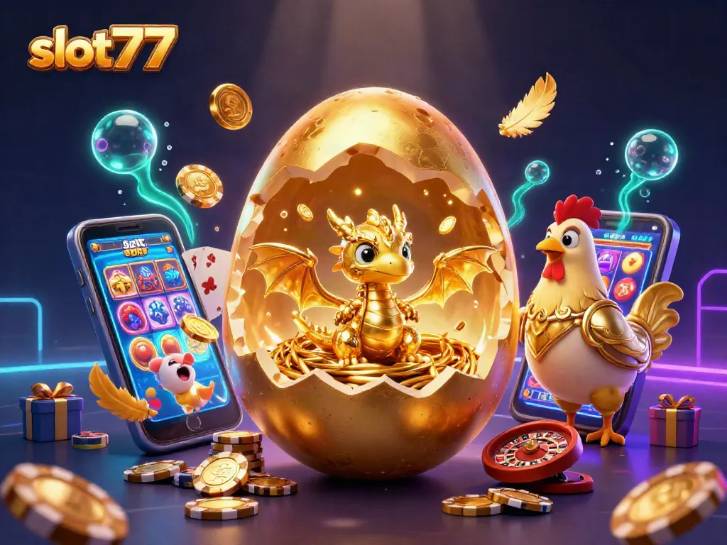 Menangkan slot777 dengan ilustrasi penuh warna dan elemen kasino menarik yang menggugah selera.