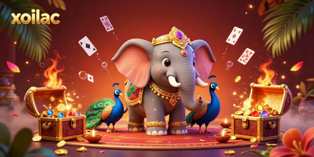 Engage in exciting gambling adventures with xoilac through vibrant 3D illustration.