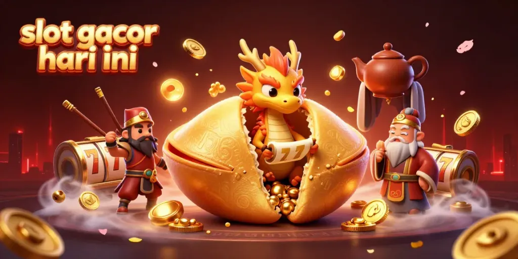 Slot gacor hari ini dengan ilustrasi 3D menarik yang menampilkan karakter slot dan jackpot menarik.