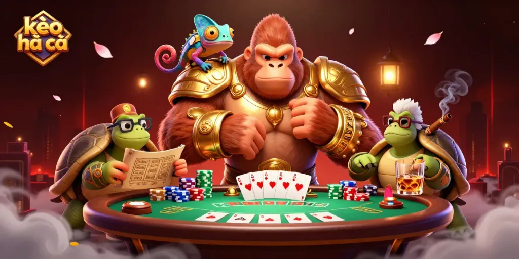 Engage with kèo nhà cái strategies in a vibrant 3D casino illustration featuring dynamic characters.