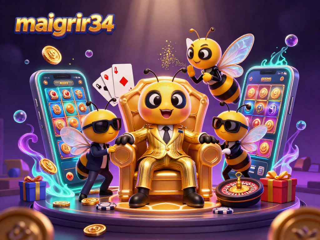 Action de gagner sur maigrir34 avec un boss abeille et des éléments de casino captivants