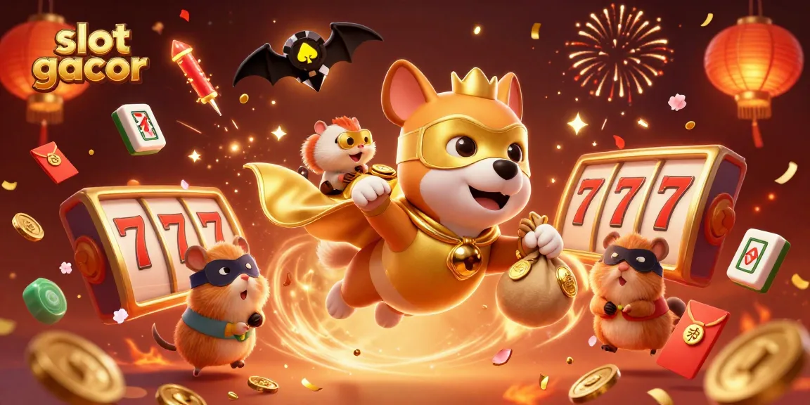 Experience a thrilling slot gacor adventure with a superhero dog and golden treasures.