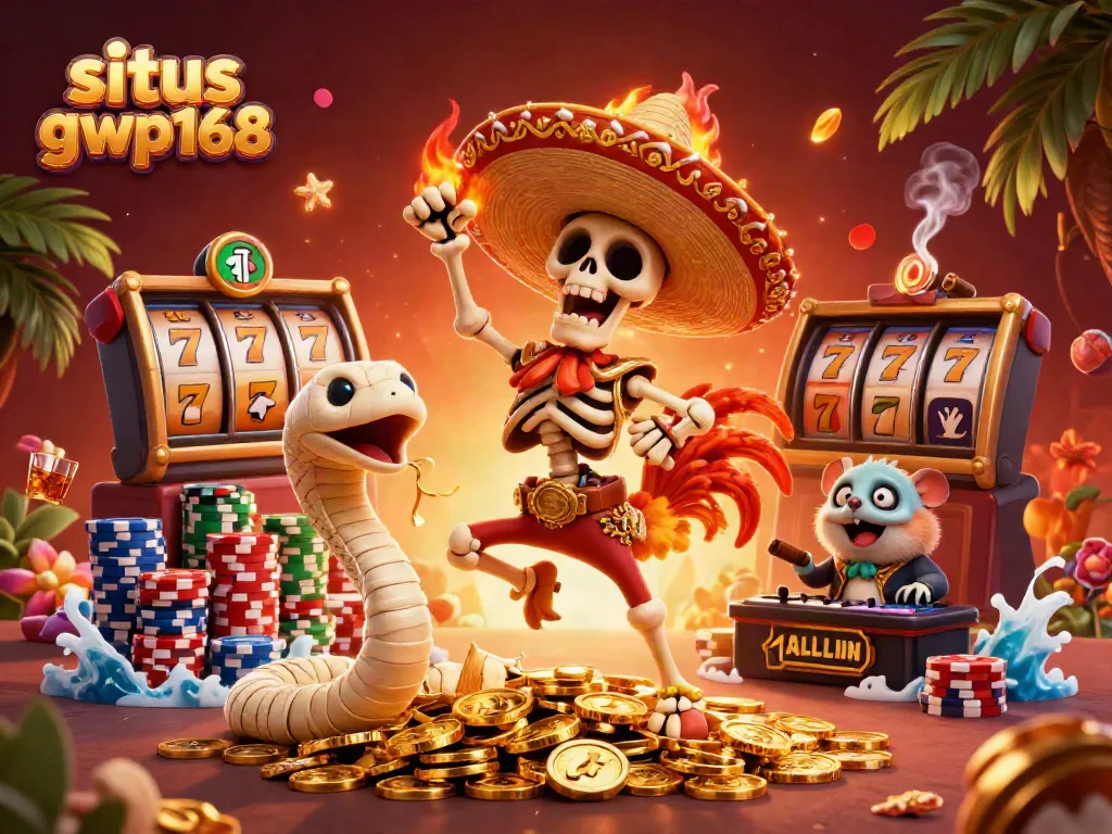 Gambarkan situs gwp168 saat skeleton mariachi merayakan kemenangan di kasino yang penuh dengan koin emas.