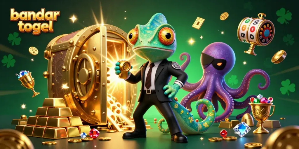 Bandar togel menghadirkan suasana kasino menarik dengan karakter 3D penuh warna.