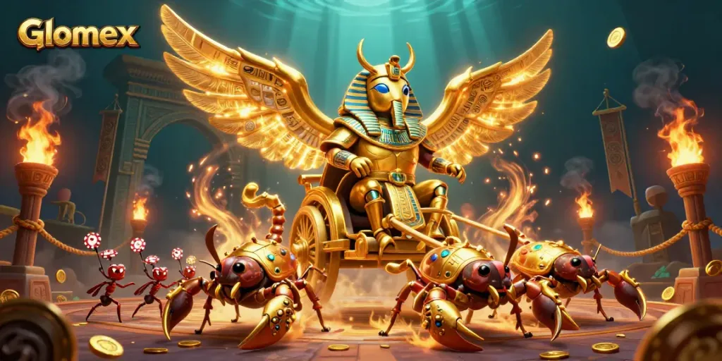 Engage with Glomex as colossal characters and scorpions deliver thrilling casino energy.