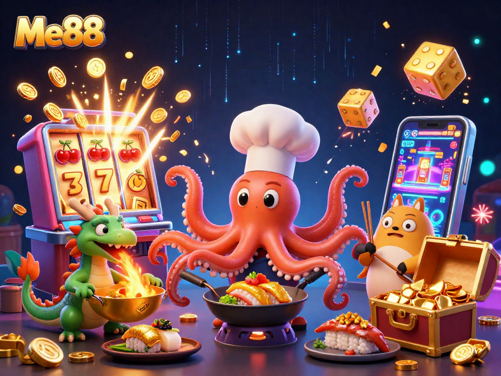 Join the excitement at Me88 with engaging games and vibrant illustrations.