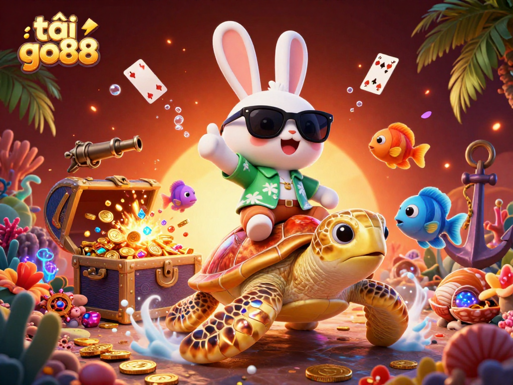 Join the fun and tải go88 through this vibrant underwater casino adventure with a lucky rabbit.